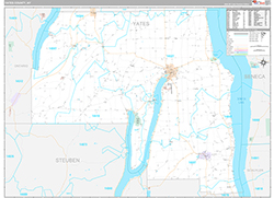 Yates County Wall Map Premium Style 2026