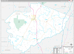 Yazoo County Wall Map Premium Style 2026