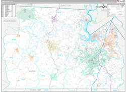 York County Wall Map Premium Style 2026