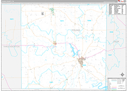 Young County Wall Map Premium Style 2026