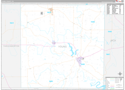Young County, TX Wall Map Premium Style 2024