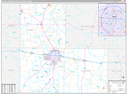 Abilene Metro Area Wall Map Premium Style 2026