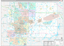 Akron Metro Area Wall Map Premium Style 2026