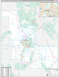 Albuquerque Metro Area Wall Map Premium Style 2026