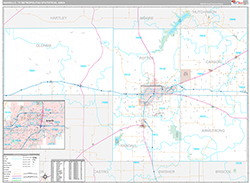 Amarillo Metro Area Wall Map Premium Style 2026