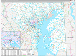 Baltimore Metro Area Wall Map Premium Style 2026