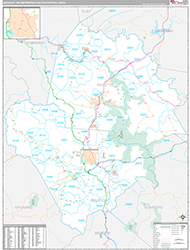 Beckley Metro Area Wall Map Premium Style 2026