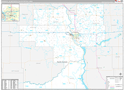 Bismarck Metro Area Wall Map Premium Style 2026