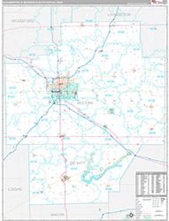 Bloomington Metro Area Wall Map Premium Style 2026