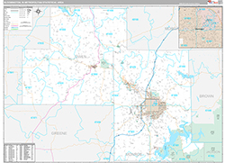 Bloomington Metro Area Wall Map Premium Style 2026