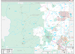Boulder Metro Area Wall Map Premium Style 2026