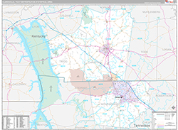 Clarksville Metro Area Wall Map Premium Style 2026