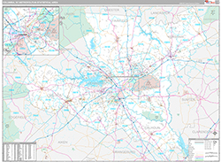 Columbia Metro Area Wall Map Premium Style 2026