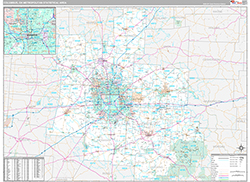 Columbus Metro Area Wall Map Premium Style 2026