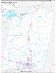Danville Metro Area Wall Map Premium Style 2026