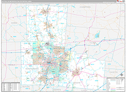 Dayton Metro Area Wall Map Premium Style 2026