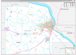 Dubuque Metro Area Wall Map Premium Style 2026