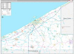 Erie Metro Area Wall Map Premium Style 2026