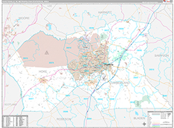 Fayetteville Metro Area Wall Map Premium Style 2026