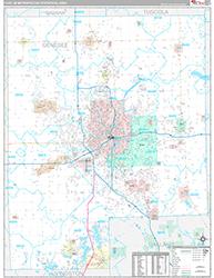 Flint Metro Area Wall Map Premium Style 2026