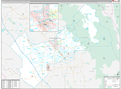 Fresno Metro Area Wall Map Premium Style 2026