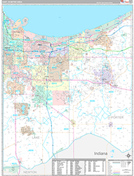 Gary Metro Area Wall Map Premium Style 2026