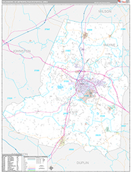 Goldsboro Metro Area Wall Map Premium Style 2026