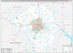 Greenville Metro Area Wall Map Premium Style 2026