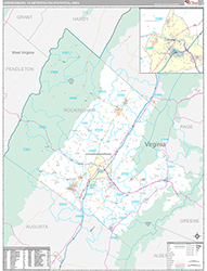 Harrisonburg Metro Area Wall Map Premium Style 2026