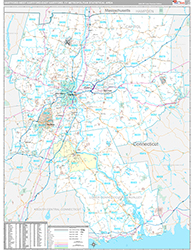 Hartford-West-Hartford-East-Hartford Premium<br>Wall Map