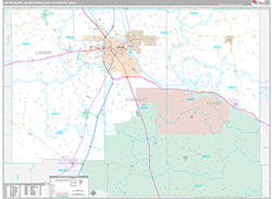 Hattiesburg Metro Area Wall Map Premium Style 2026