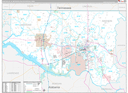 Huntsville Metro Area Wall Map Premium Style 2026