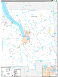 Ithaca Metro Area Wall Map Premium Style 2026