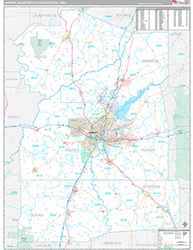 Jackson Metro Area Wall Map Premium Style 2026