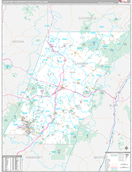Johnstown Metro Area Wall Map Premium Style 2026