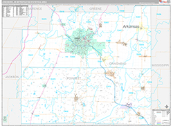 Jonesboro Metro Area Wall Map Premium Style 2026