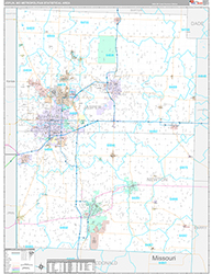 Joplin Metro Area Wall Map Premium Style 2026