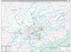 Knoxville Metro Area Wall Map Premium Style 2026
