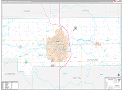 Kokomo Metro Area Wall Map Premium Style 2026