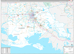 Lafayette Metro Area Wall Map Premium Style 2026