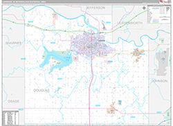 Lawrence Metro Area Wall Map Premium Style 2026