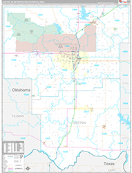 Lawton Metro Area Wall Map Premium Style 2026