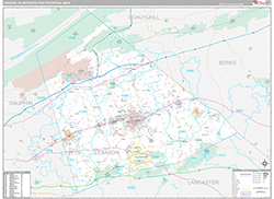 Lebanon Metro Area Wall Map Premium Style 2026