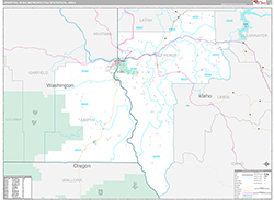 Lewiston Metro Area Wall Map Premium Style 2026