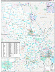 Lowell Metro Area Wall Map Premium Style 2026
