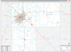 Lubbock Metro Area Wall Map Premium Style 2026