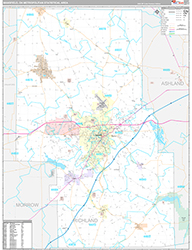 Mansfield Metro Area Wall Map Premium Style 2026