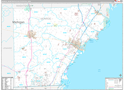 Monroe Metro Area Wall Map Premium Style 2026