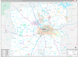 Montgomery Metro Area Wall Map Premium Style 2026