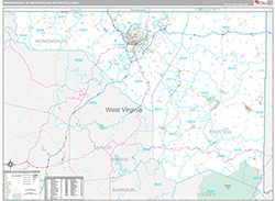 Morgantown Metro Area Wall Map Premium Style 2026